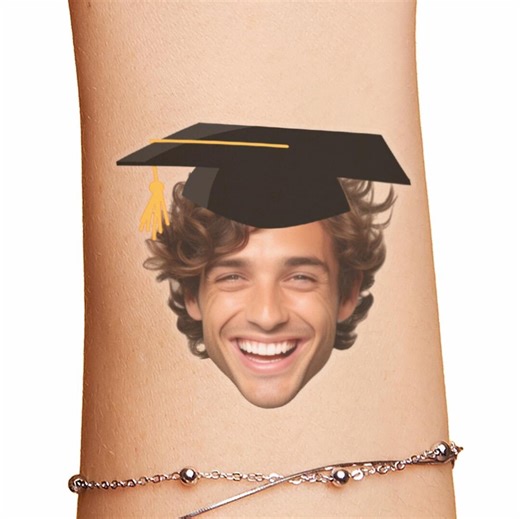 Graduation Cap Face Tattoos, Custom Graduation Party Favors, Graduation Party Decorations, Grad Party Favors, High School College Graduation - Etsy