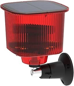 Solar Sound & Strobe Light Alarm 360° Motion Detector, Record 20S Custom Message Siren Security Alert System for Farm Barn Villa