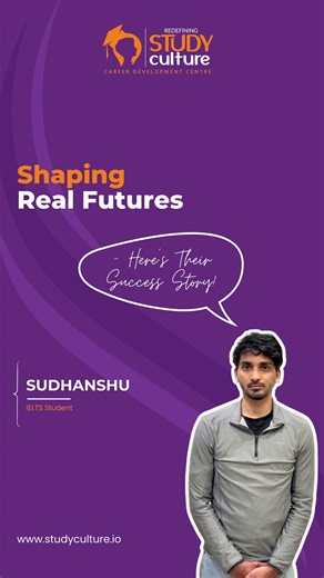 Study Culture on Instagram: "Real confidence is built step by step, with clarity, practice, and the right mentor by your side. Sudhanshu began his IELTS preparation at Study Culture under the guidance of Priya Kumra, and his growth speaks for itself. What started as uncertainty has turned into strong language command, sharper responses, and exam-ready confidence. His journey shows that focused training and expert mentoring can completely transform the way you communicate and perform. If IELTS is