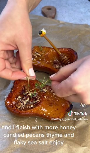 Roasted Honeynut Squash with Honey and Pecans