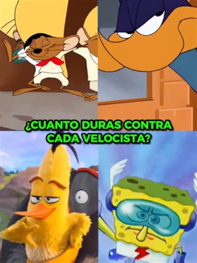 ¿CUANTO TIEMPO DURAS CONTRA CADA VELOCISTA SPEEDY GONZALES VS CORRECAMINOS VS CHUCK VS CARRERIN? #versus
