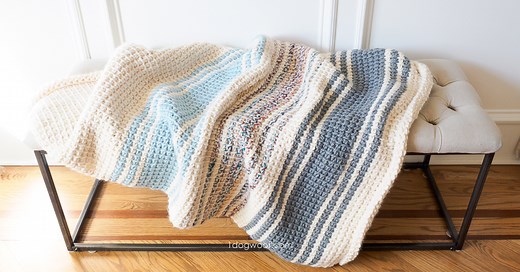 Daydream: a Simple Striped Tunisian Crochet Blanket
