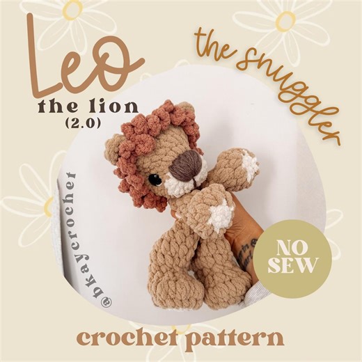 Buy Leo the Lion SNUGGLER Crochet Pattern | No Sew Crochet Amigurumi Pattern Online in India - Etsy