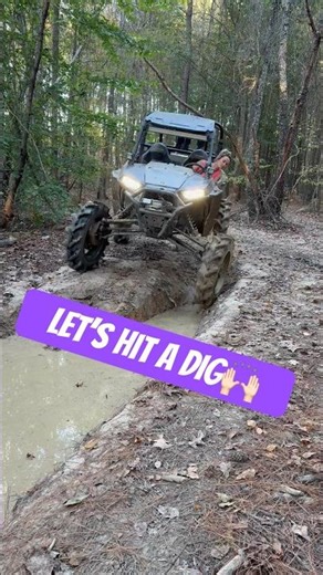 I stole Mud Dad‘s ￼RZR Highlighter 1000 to hit a dig 🙌🏻 love that machine! #rzr #offroad #mudding￼
