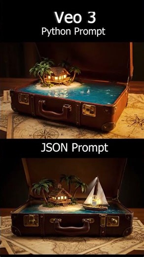 Python VS JSON prompt #veo3 #aiart #aivideo #ai