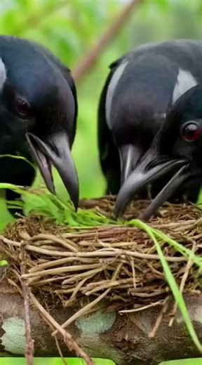 Crows Building Their Nest Stick by Stick