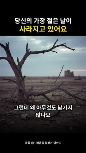 당신의 가장 젊은 날이 사라지고 있습니다