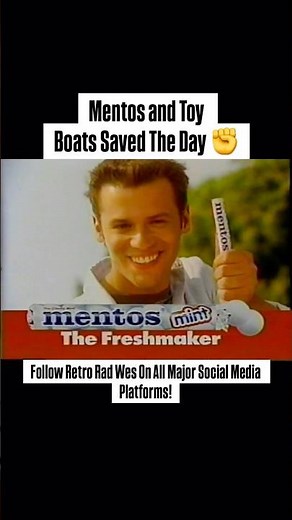 This Dude Used a TOY BOAT 😭 #Mentos #90sNostalgia #OldCommercials #Throwback #Retro #90skids #lol
