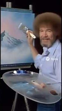 AI Bob Ross Painting Show #aivideo #art #viral