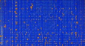 Blue digital signal error with random interference. Digital communication technical problems Stock Video