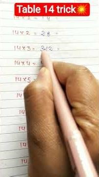 14 table trick☑️💥#shortsfeed #mathstricks #tabletrick #viral #easytrick