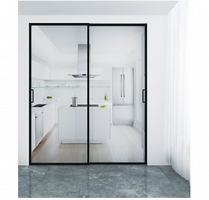 [Hot Item] Goya Series Ultra-Slim Frame Sliding Door – Modern Style Black Window
