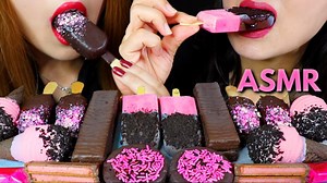 6.6K views · 379 reactions | ASMR STRAWBERRY ICE CREAM, DARK CHOCOLATE CAKE POPS, WAFERS, BISCUITS, CAKE 리얼사운드 먹방 | Kim&Liz ASMR | Mukbang Lovers | Facebook