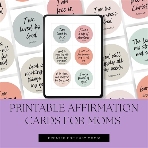 30 Printable Bible Verse Cards | 3"x3" | Instant Download | Bible Study | Prayer Cards | Affirmations | Encouragement for Moms | - Etsy