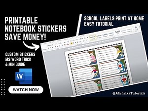 MS Word Notebook Sticker Design Tutorial Hindi | Printable Labels 2025
