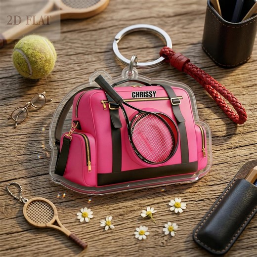 Personalized Tennis Bag Keychain Custom Name, Tennis Player Gift for Women, Pink Tennis Tote Keyring, Tennis Coach Appreciation Gift - Etsy