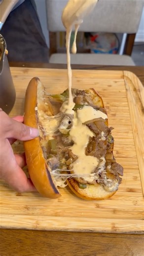 Sam Sohn on Instagram: "Throwback to when my student asked for a Philly Cheesesteak! She told me she never tried one before so had to make sure it was fire! Nice cut of sliced beef with veggies with a homemade cheese sauce. Would you eat this? #viral #trending #fyp"