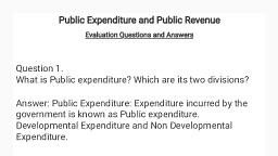 Public Expenditure and Public Revenue Q&A Set 1.pdf - Social Science - Notes - Teachmint