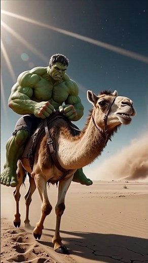 Thirsty Hulk in the Desert”#hulk##shorts #ai #shortsviral #animation