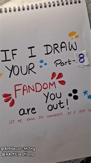 If I draw ur fandom✨️your out !! (PART 8)#art#drawing#fyp#artist #fancharacter#fandom #fyp#trending