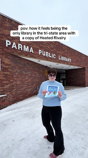 the holds list is so long you'll actually notice we're using a picture and not the actual book for this tiktok! #librarytiktok #booktok #heatedrivalry #foryoupage #rochester