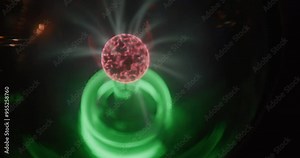 Close up on plasma globe - science