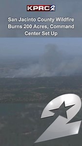 20K views · 68 reactions | Smoke billowing from a wildfire in San Jacinto County—currently burning 200 acres. Officials are on the scene. Full coverage --> https://www.click2houston.com/weather/2025/03/19/red-flag-warning-vs-watch-immediate-fire-danger-or-a-cautionary-tale/ | KPRC2 / Click2Houston | Facebook