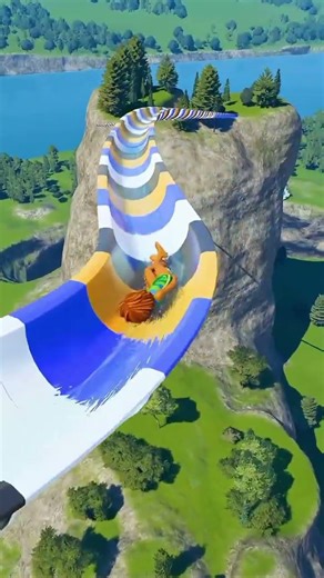 How does this #waterslide get over such a high cliff 😭 #explore #gta5 #gaming #amanda #fyp #viral 😱