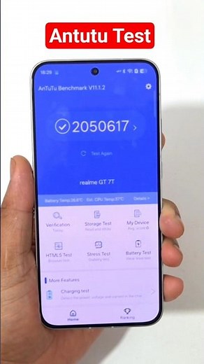Realme GT 7T ANTUTU Test 😱😲😲🔥🔥🚀🚀 #realmegt7t