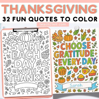 November Fall Thanksgiving Coloring Pages Gratitude Journal Activities Sheets