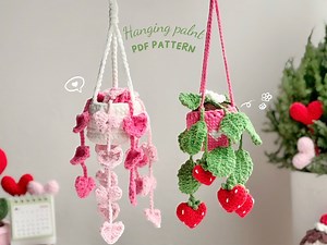 Crochet Plant Car Hanging PDF Pattern: Strawberry, Pothos - Etsy