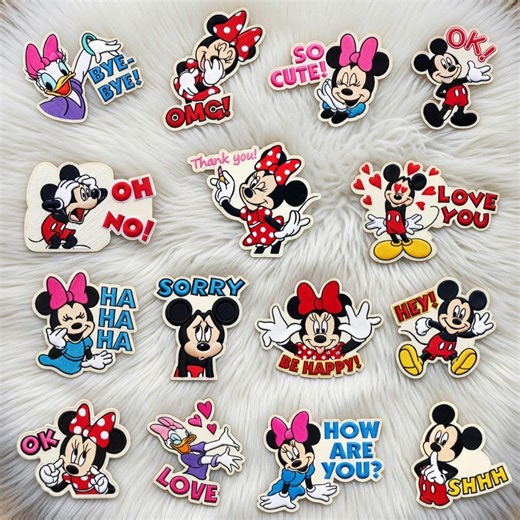 Mickey Minnie Daisy Expressions Embroidered Patch, Cartoon Reaction Iron on Patch for Jacket Backpack Hat - Etsy