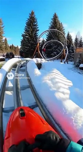 This alpine coaster loop had me screaming #coaster #pov #winteradventure
