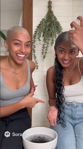 friends shave each other | headshave indian woman | bald head #baldisbeautiful #headshave