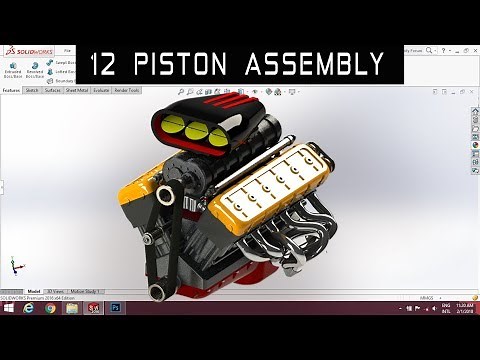 V12 ENGINE Part 12 | Piston Assembly | Solidworks Tutorial | 1080p 🚗😎