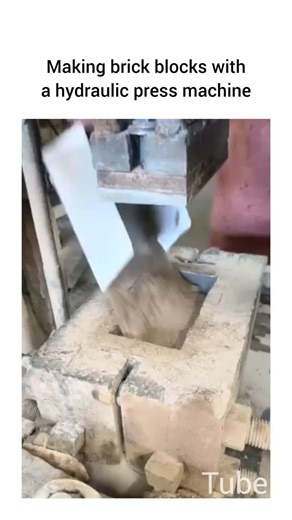 Engineering Tube on Instagram: "Converting dry sand into cohesive rectangular blocks using a hydraulic press involves placing the dry sand into a mold, where the hydraulic press applies intense force to compact the particles tightly together. This high-pressure compression bonds the sand particles, creating cohesive, solid rectangular blocks that are durable and useful for construction. The process harnesses the power of hydraulic technology to rapidly transform loose, dry sand into uniform, stu