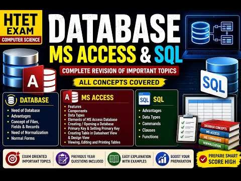 Database, MS Access & SQL Complete Revision | HTET Computer Science | Important MCQs & PYQs Part-2