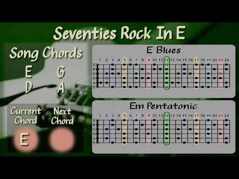 Seventies Rock in E – Full‑Band Guitar Backing Track | E Blues & E Minor Pentatonic