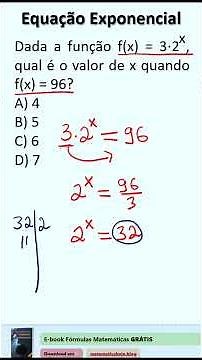 Função exponencial resolvida passo a passo | f(x) = 3·2ˣ = 96