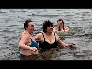 Beautiful WOMEN BATHING IN ICE WATER 4K #4|SWIMMING WINTER | Epiphany bathing #epiphany #baptism