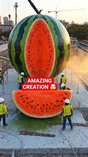 Giant Watermelon Build Timelapse From Dirt to Juicy Mega Slice #shorts #watermelon #usashorts