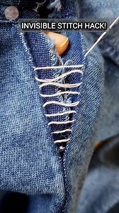 6.7K views · 48 reactions | Torn jeans? No problem! 瑱 This invisible stitch technique makes rips vanish like magic ✨ A clean, strong, and seamless way to save your favorite denim  #SewItDon’tThrowIt #InvisibleStitch #DenimRepair #SewingHack #VisibleMending #HandStitching #JeansFix #DIYRepair #SewingTrick #CraftReel #EcoFashion #UpcycleWithLove #MadeByKaushika | Made by Kaushika | Facebook