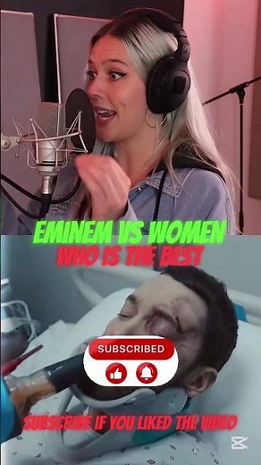 Woman vs Eminem singing Godzilla #shorts #shortsfeed #eminem #rap #godzilla #hiphop