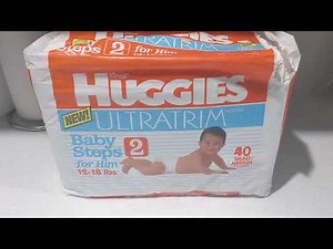Opening a Bag of Vintage Huggies UltraTrim Baby Steps for Him from 1992