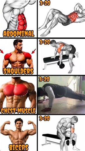 🔥 Abs, Shoulders, Chest & Biceps 💪 Build Strength Fast #AbsWorkout #ShoulderWorkout #ChestWorkout