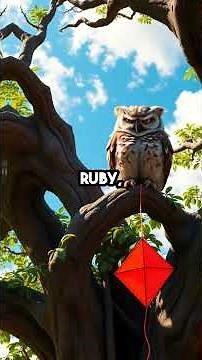 Stuck Kite Meets Grumpy Owl—Friendship Takes Flight! 🦉🪁