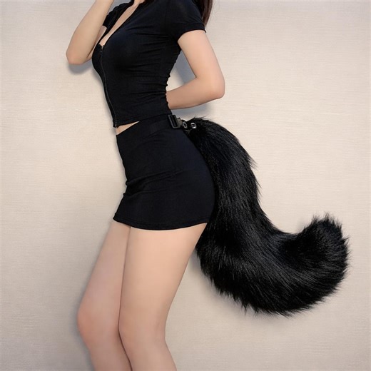 Fursuit Tail Belt – Fluffy Faux Fur Cosplay Tail With Adjustable Waist Strap – Furry Convention Accessory – Multiple Colors - Etsy