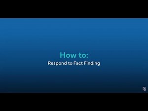 How to: Respond to Fact Finding