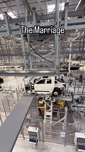 Here is the marriage process on a BMW production line. What's the marriage process? The step in production when the chassis is paired with the drivetrain #bmw #production | BMWBLOG