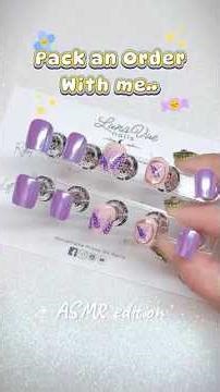 Come Pack a Custom Press-On Nail Order 💜 Spring Nail Set (ASMR Nail Tech)